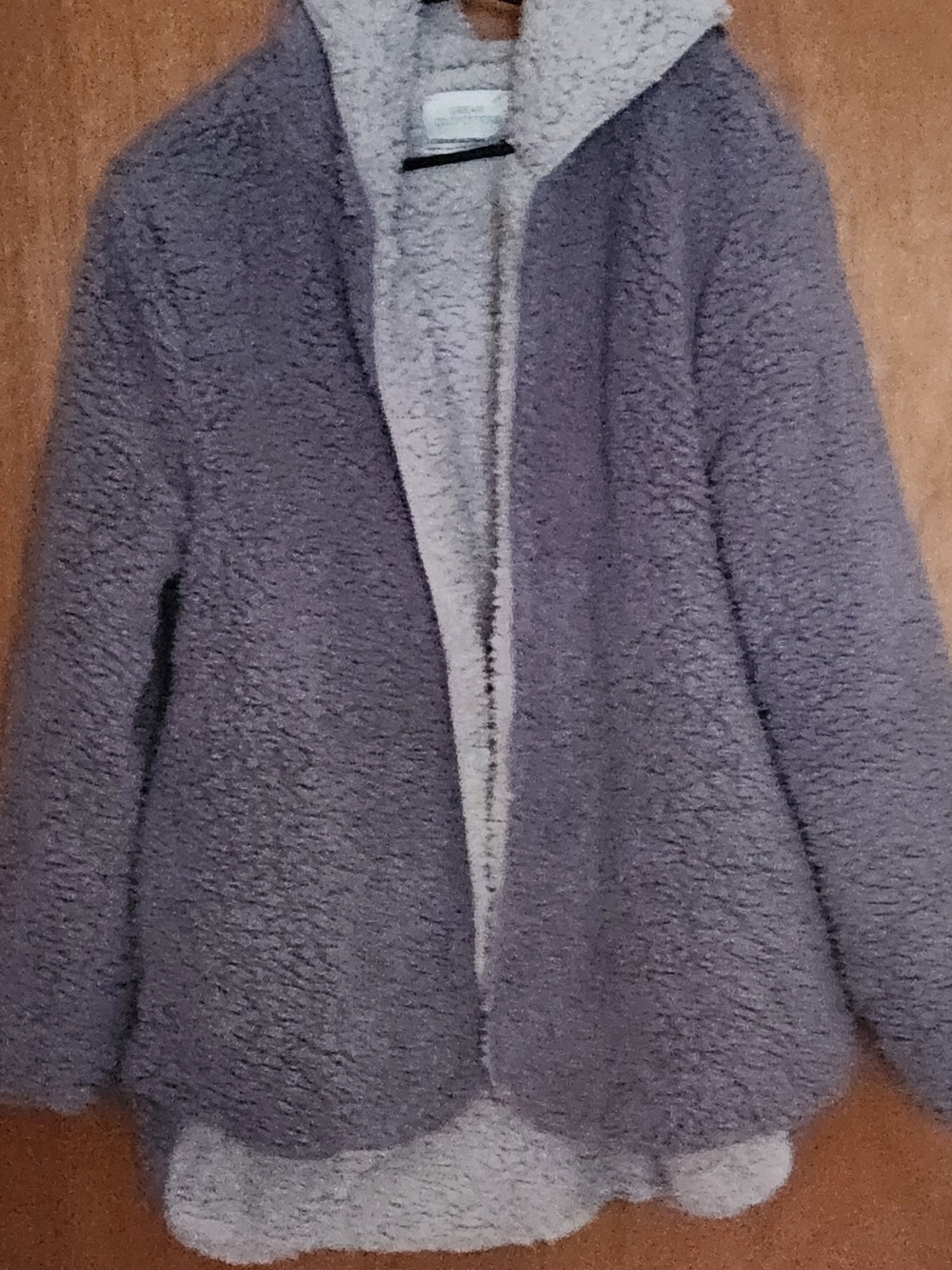 Urban Outfitter Oversized Cozy Plush Hooded Jacket - Dusty Lavender Size S To XS